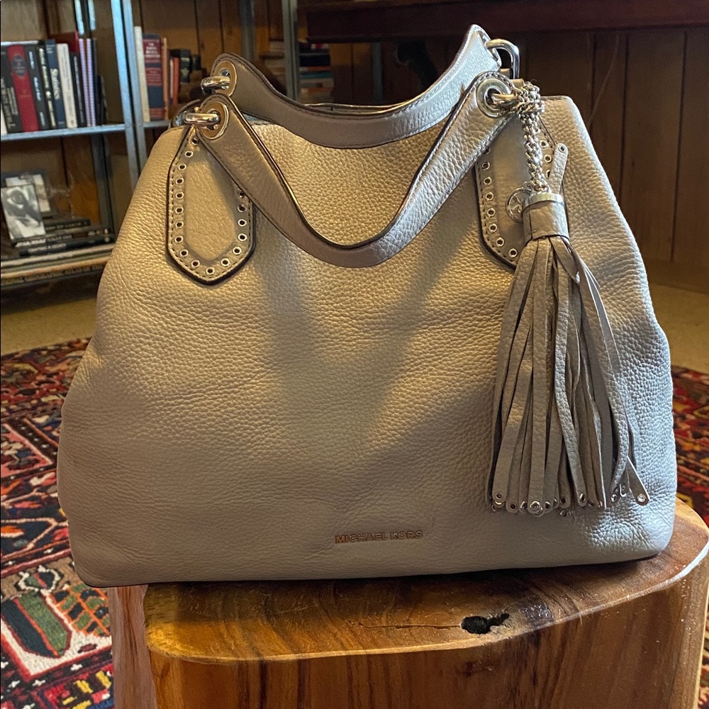 Michael Kors Brooklyn Large Pebbled Leather Convertible Satchel Crossbody VGUC - Picture 2 of 16
